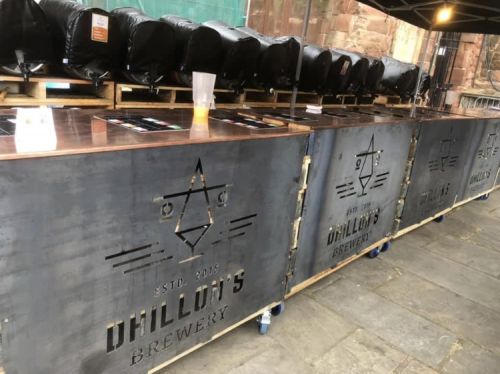 Click Here To Enlarge This Photo Of Plasma Cut Into Mild Steel Bar Counter Front