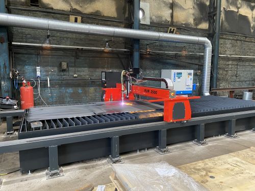 Click Here To Enlarge This Photo Of New RUR 2500 Ultrasharp Plasma Cutting Machine installed.